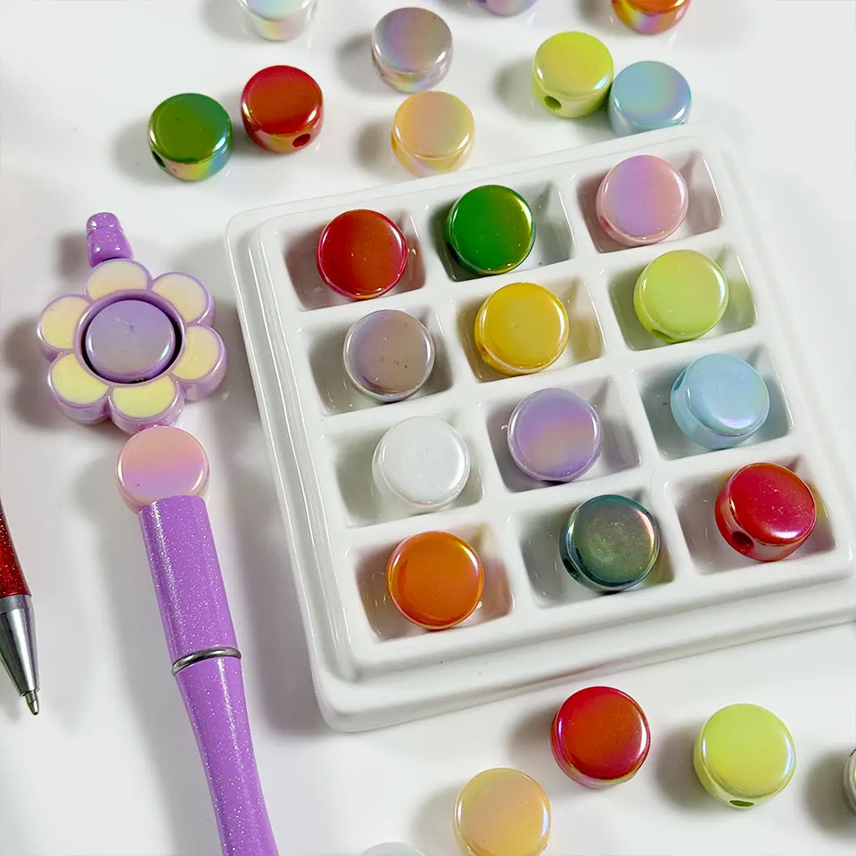 Круглые бусины 16 мм в виде тарелки с молочным планшетом Цветочные для