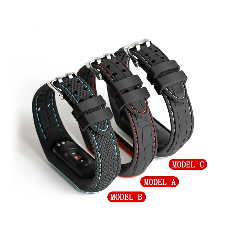 Фото Силиконовый ремешок для Xiaomi Mi band 6 5 4, спортивный сменный Браслет для смарт-часов mi band 3 4 5 6 7 №2
