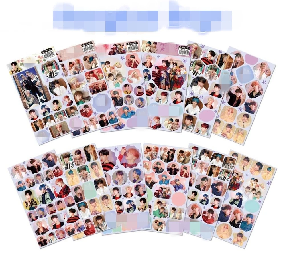 

12 pcs/set Bangtan Boys Small wall sticker Korean star KPOP around stickers gift Kim Tae Hyung Jung Kook jin rm jimin