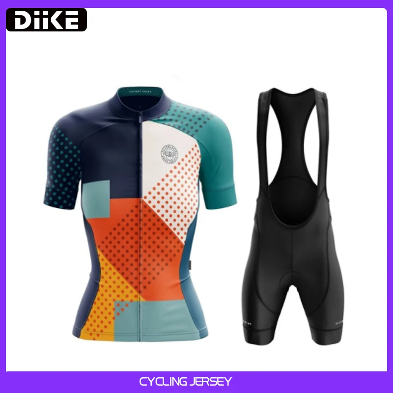 

Victory Chimp Team Sycling Suit Women Short Sleeve Jersey With Bib Shorts Breathable Gel Pad Bottom Riding Kit Tuta Sa Ciclista