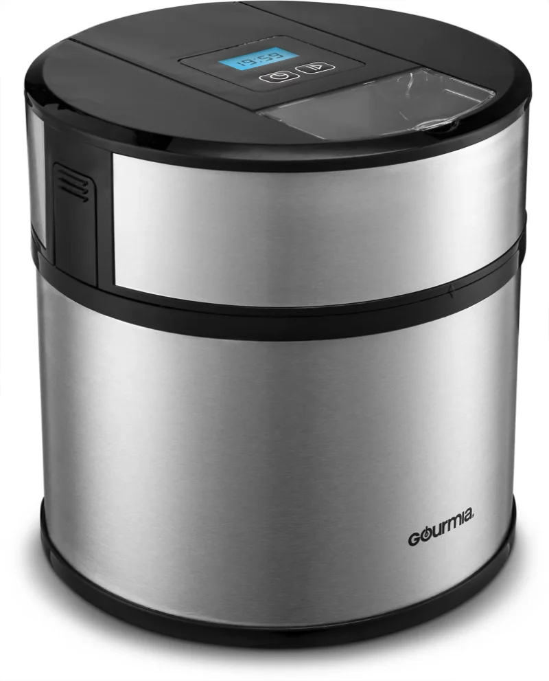 Gourmia 3 Pint Ice Cream Maker with Digital Timer, Stainless Steel