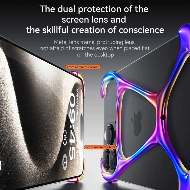 Металлический чехол для телефона без оправы iPhone 13 14 Pro Max алюминиевый съемный