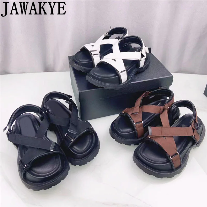 

Summer New Thick Sole Beach Sandals Woman Obesity Casual Rome Sandals for Women Summer Open toe Platform Sports Shoes Mujer
