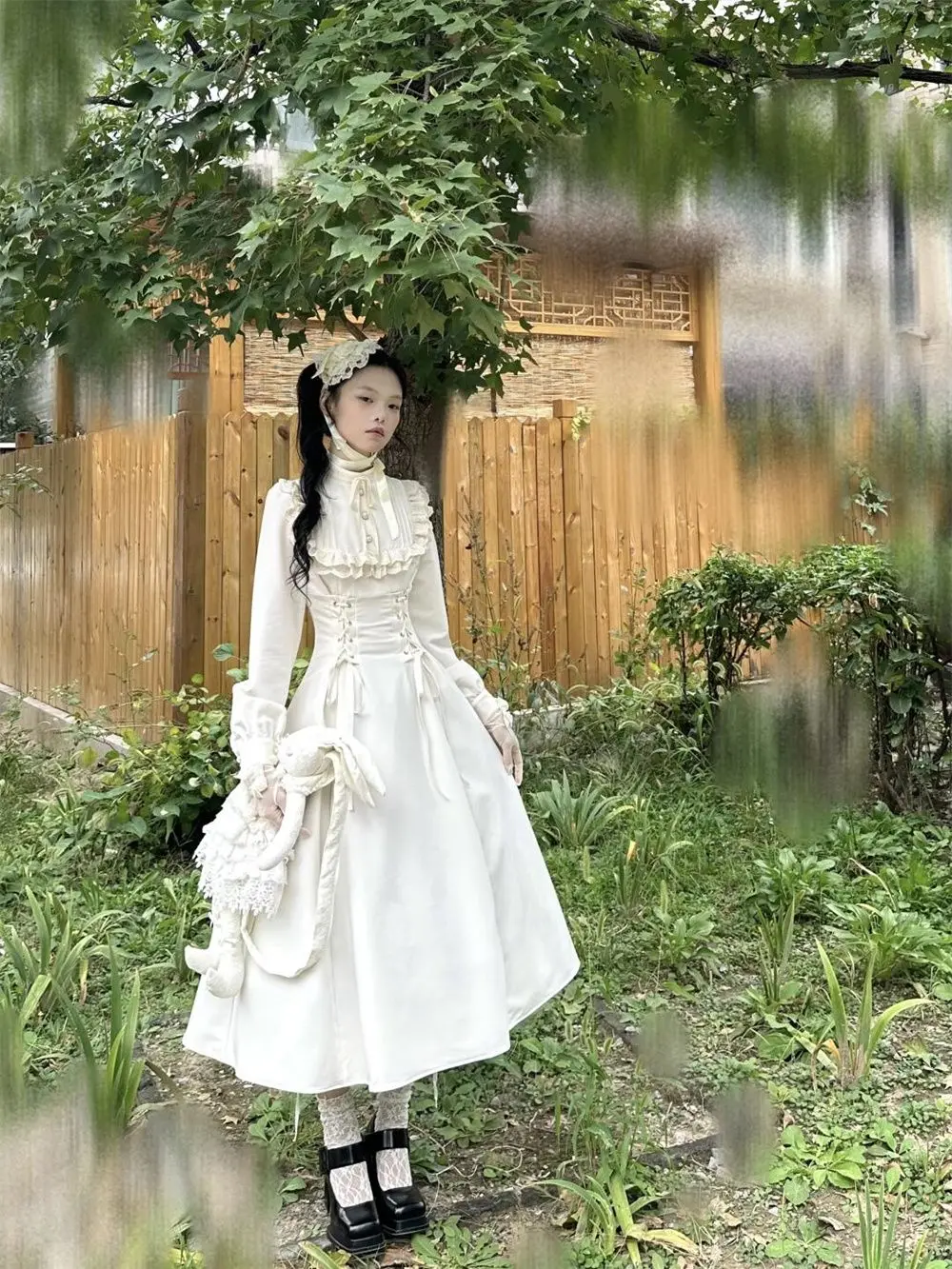 NONSAR Элегантное французское кружевное платье с длинными рукавами женское тонкое