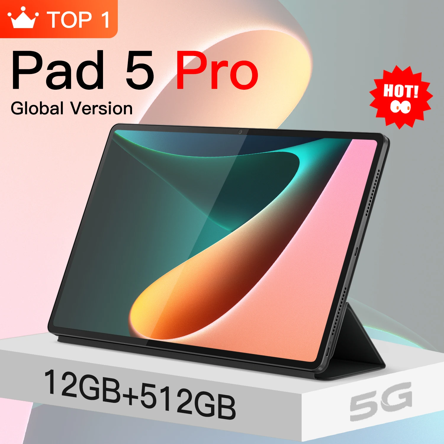 

NEW Global Version Tablet Android10 Pad 5 Pro 12GB 512GB Snapdragon870 Tablet PC 5G Dual SIM Card WIFI HD 4K Pad 8800mAh Netbook