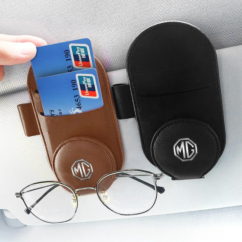 

Leather Car Sun Visor Glasses Holder Clip ID Clip Car Styling For MG Morris Garages 550 42 6 ZT 7 3 ZR RX5 ZS 350 HS TF 5 GS GT