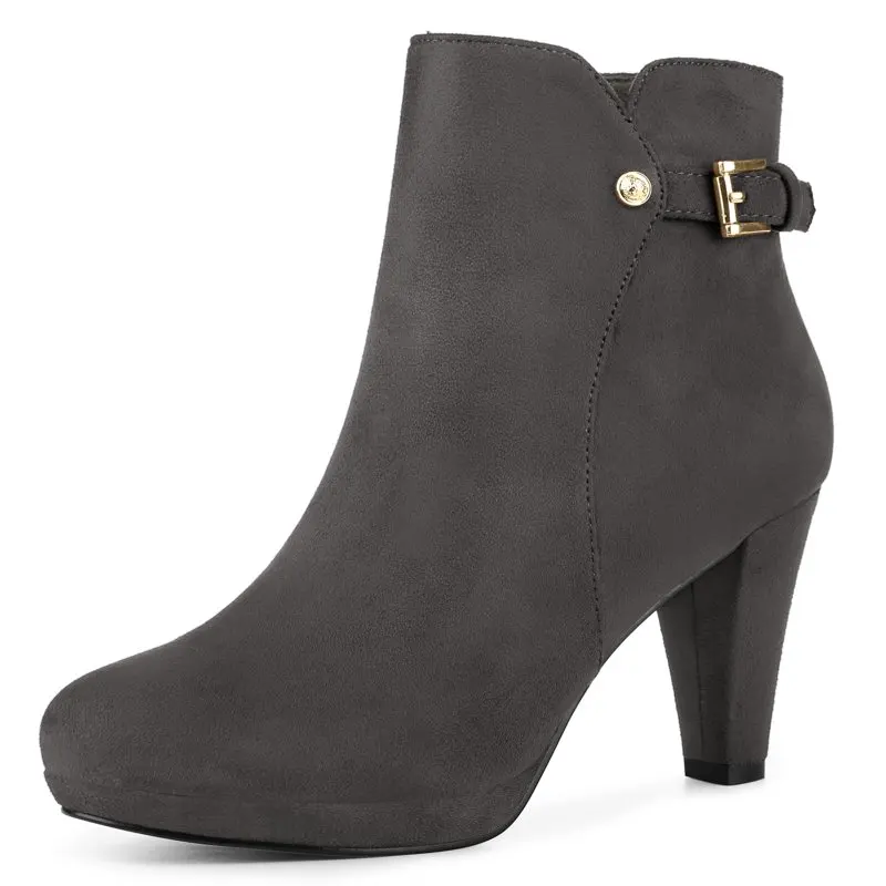 

Women's Platform Side Zipper Chunky Heel Ankle Boots