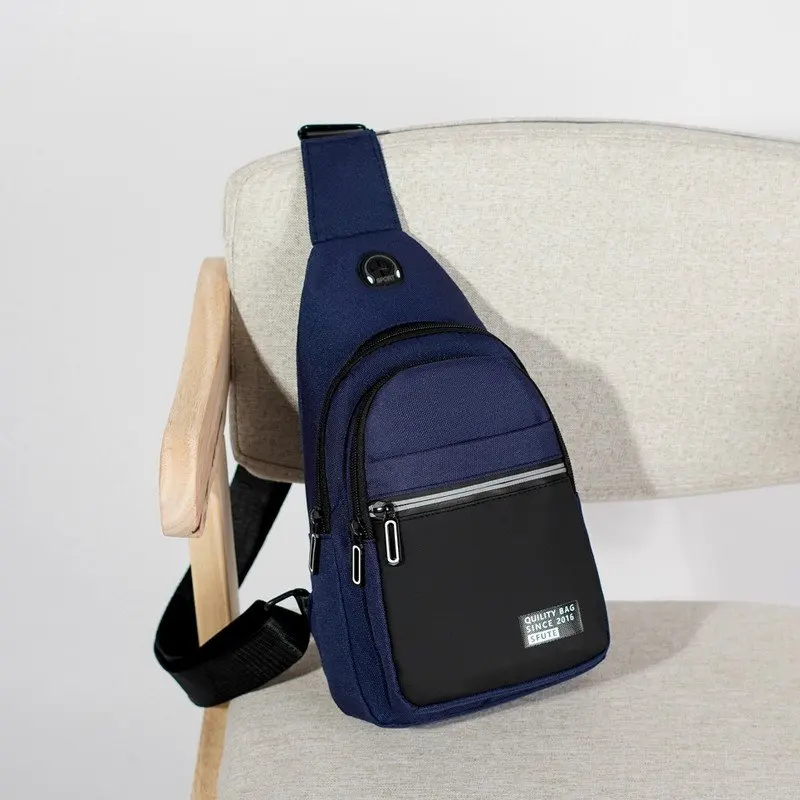 

Unisex Multifunction Sport and Business Package Chest Sling Bag Belt Pouch Waist Pack Carryall USB Charging Earphone Key Pocket
