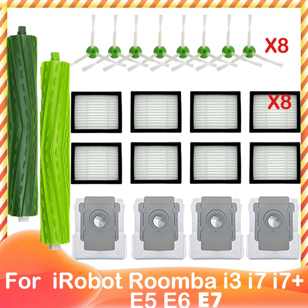 

For iRobot Roomba i3 i7 i7+ E5 E6 E7 Robot Vacuum Main Side Brush Roller Hepa Filter Dust Bag Rag Part For Cleaner Replacement