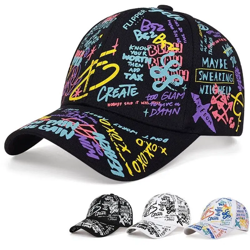 

Fashion Spring Hat Men Doodle Baseball Hats Men'S Printed Hip Hop Summer Shor Hat For Teen Adjustable Autumn Cotton Hat A3386