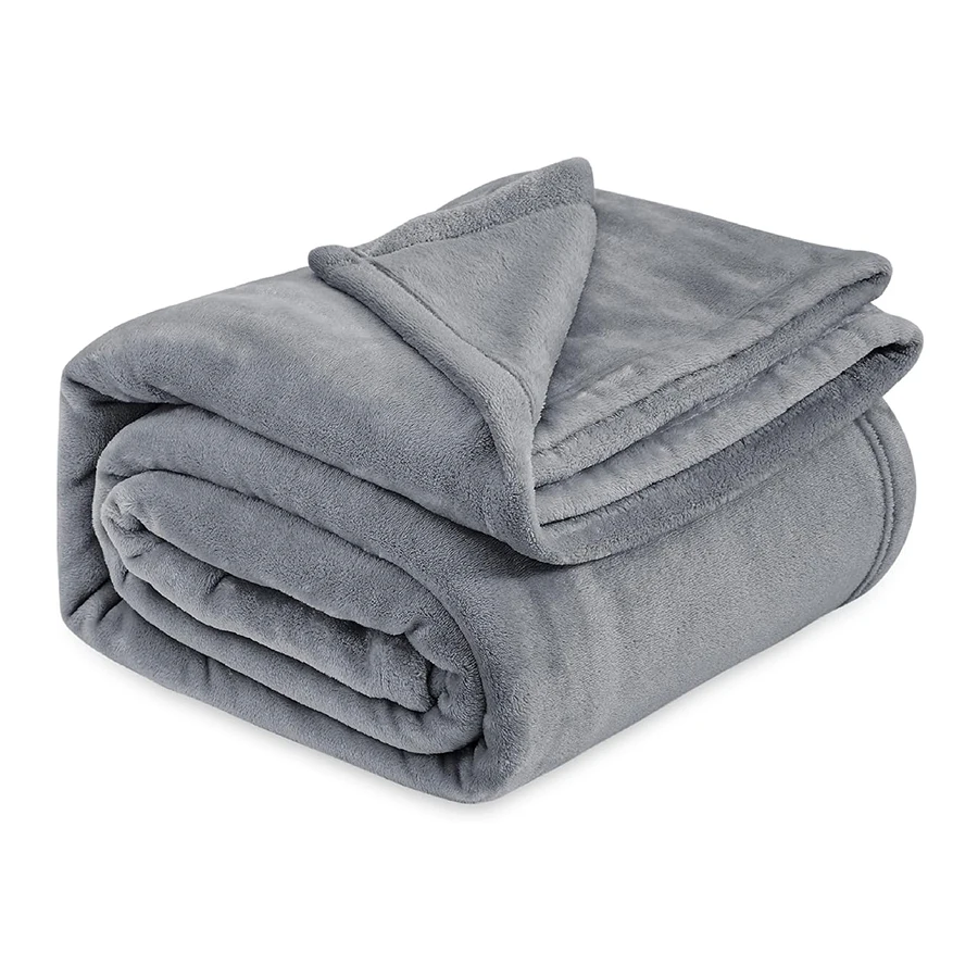 

2 pc Bedsure Fleece Bed Blankets Queen Size Grey - Soft Lightweight Plush Fuzzy Cozy Luxury Blanket Microfiber
