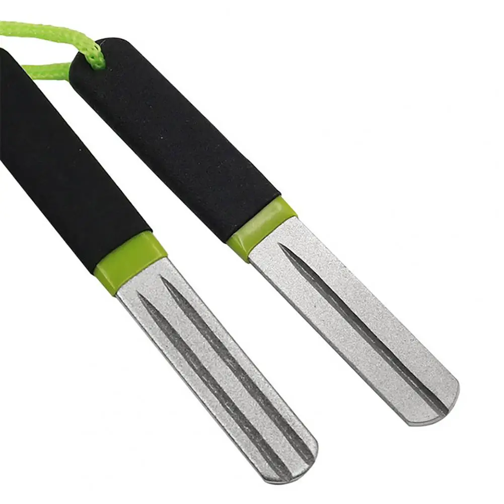 

Excellent Fishing Hook Hone Convenient Anti-skid Lightweight Three Grooves Diamond Stone Fishing Hook Grinding File