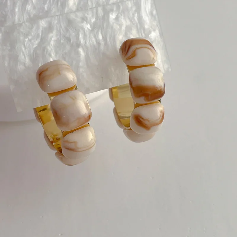 Серьги-кольца Minar золотые полимерные