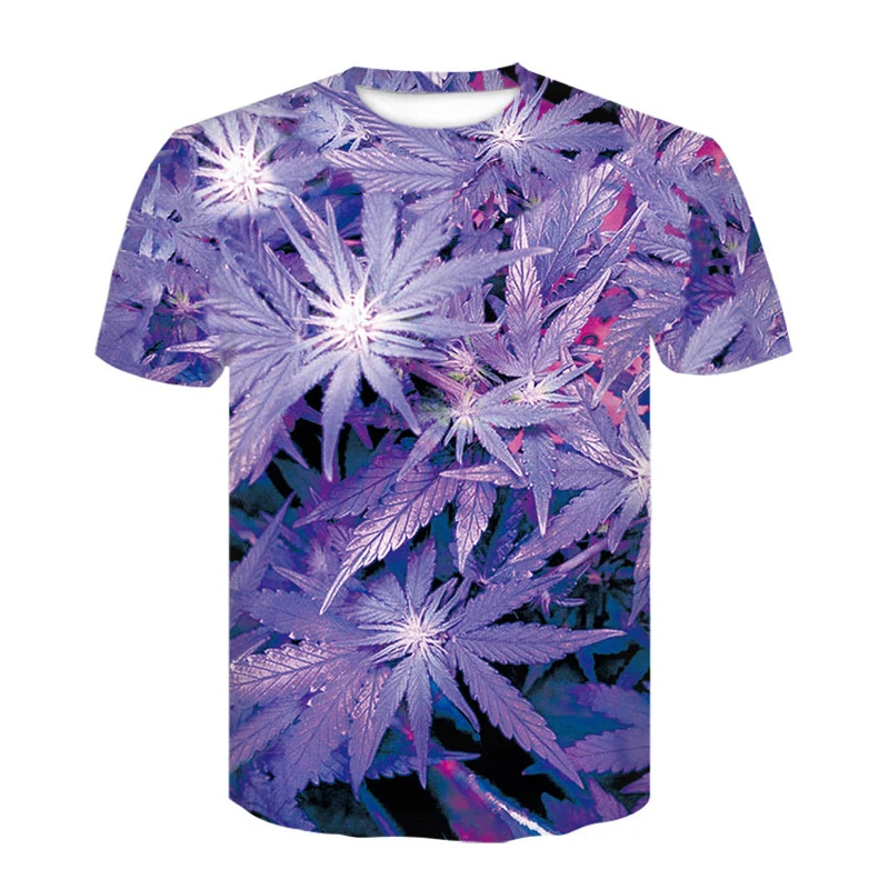 

Футболка мужская с 3D-принтом листьев, Повседневная рубашка с коротким рукавом, модный топ в стиле хип-хоп, в стиле Харадзюку, на лето