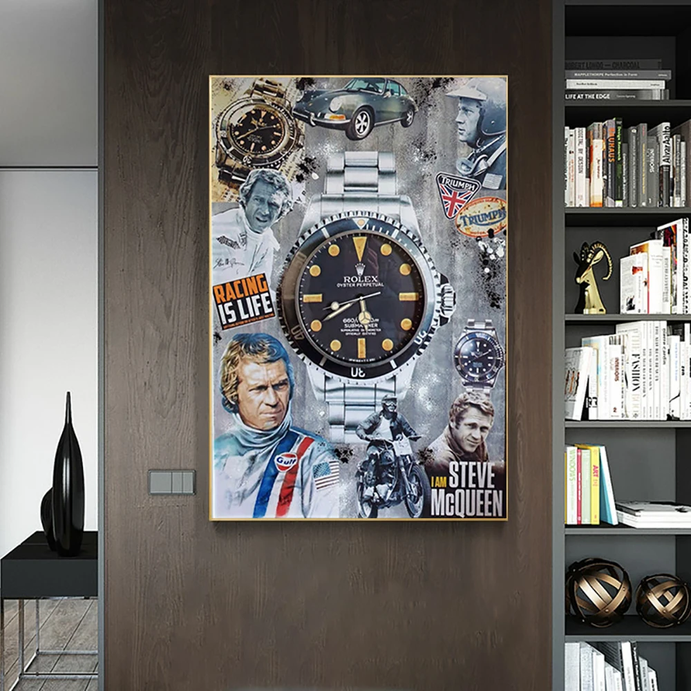 

Watch Luxury Pop Canvas Poster And Print Famous Racing Car Art Paintings Decoration Cuadros Vintage Wall Picture Boy Room Decor