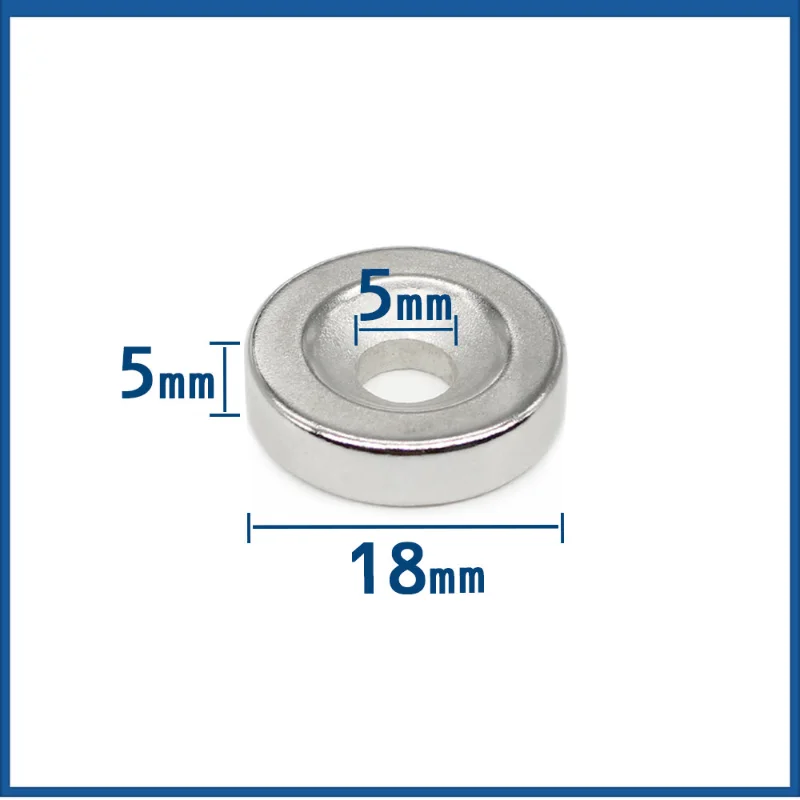

5/10/15/20/30/50PCS 18x5-5 Disc Rare Earth Neodymium Magnets 18*5 mm Hole 5mm Countersunk Round Search Magnet 18x5-5mm 18*5-5