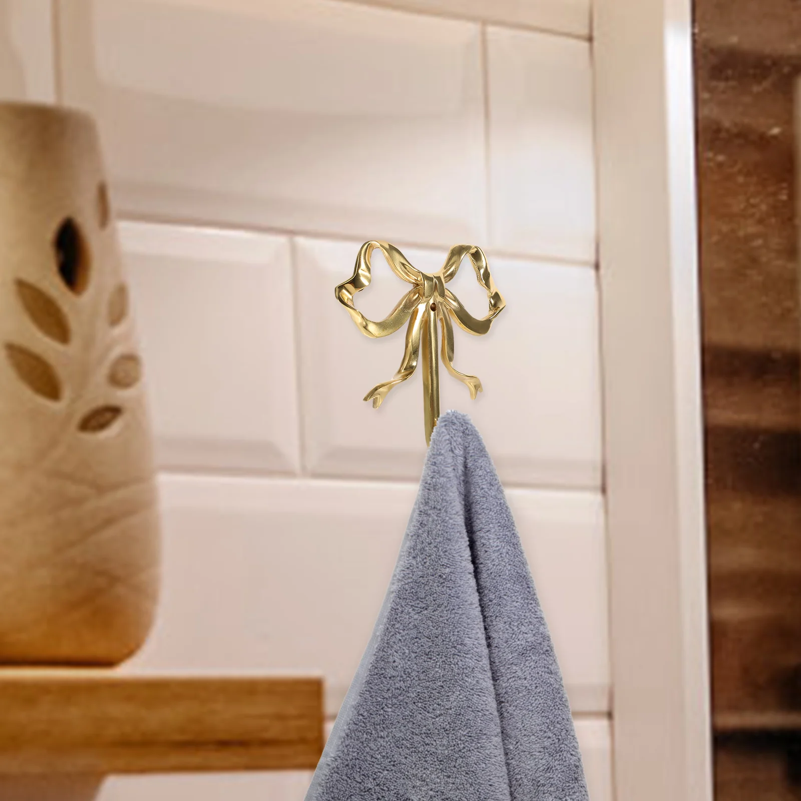 Крючок с бантом Крючки для одежды Латунный декор Настенная вешалка Дизайн товары