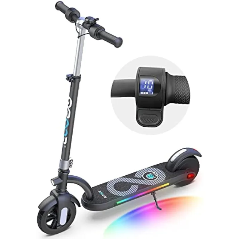 

Gyroor Kids Electric Scooter, with 200W Motor & LED Visible Display, Colorful Lights, Adjustable Speed and Height