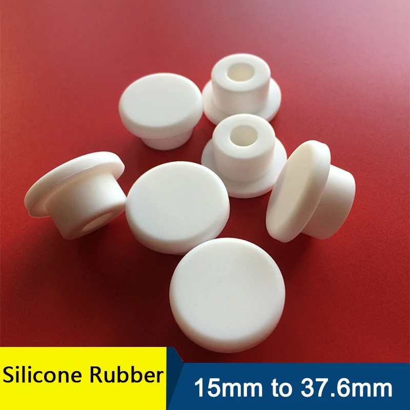 

1-10pcs 15mm to 37.6mm White Food Grade Silicone Rubber Plugs High Temperature Seal Stopper Dustproof Plug Screw Hole Plug