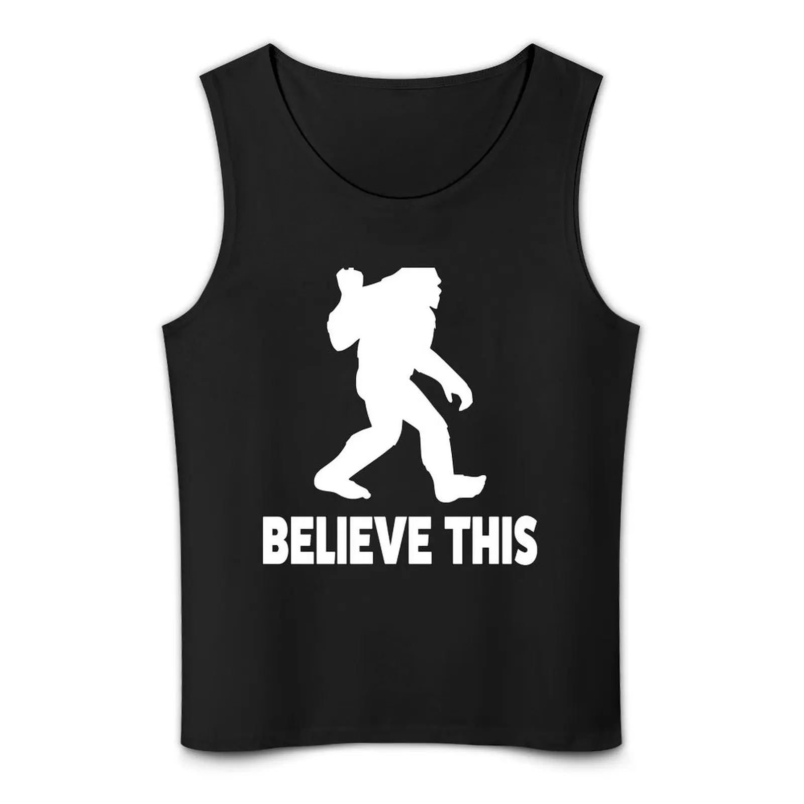 Bigfoot Middle Finger Believe This Sasquatch Забавная майка для спортзала мужчин Мужская спортивная