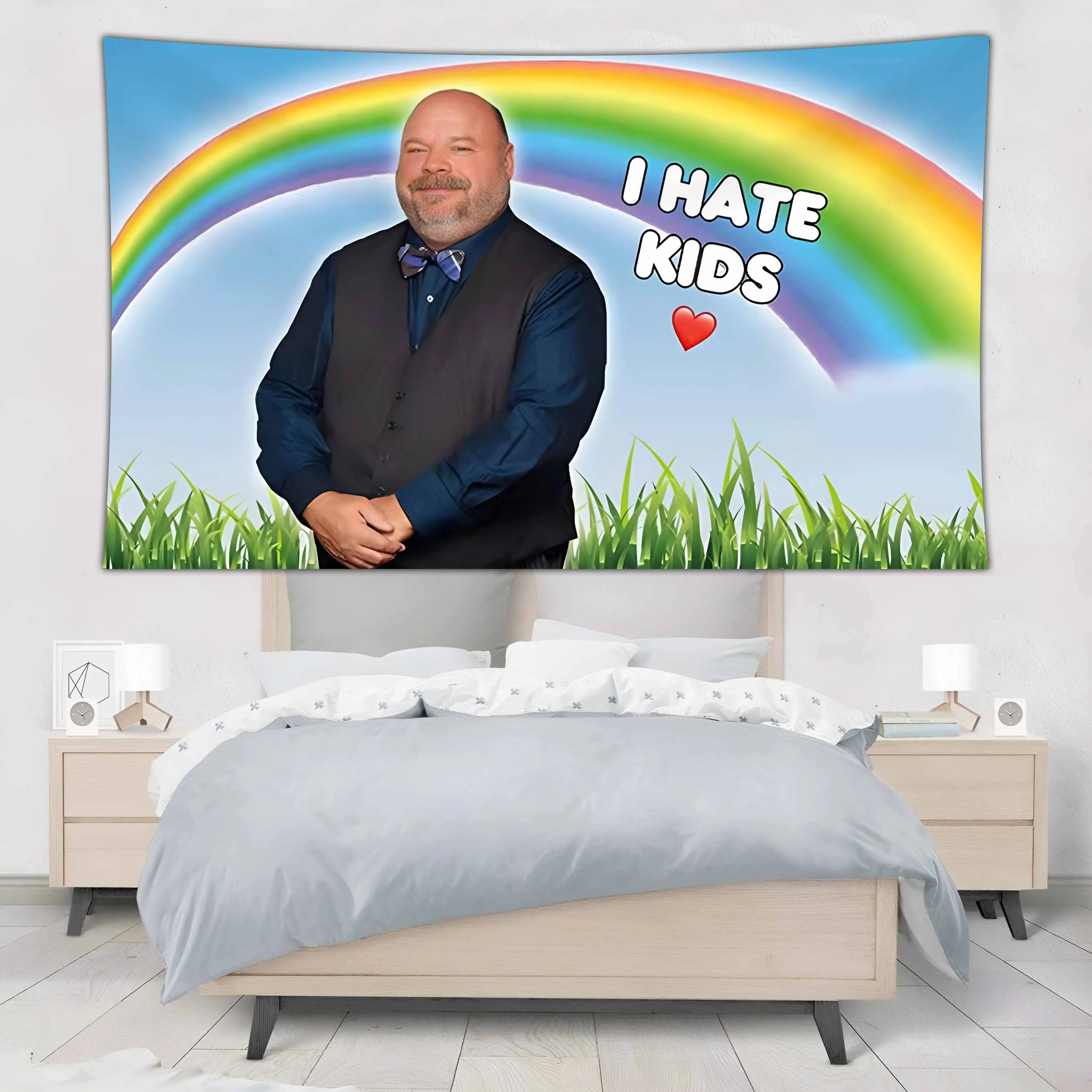

Bertram Hates Kids Tapestry Wall Hanging, Funny Memes, Art Aesthetics, Hippie Room, Bedroom Decoration, Sofa, Yoga Mat