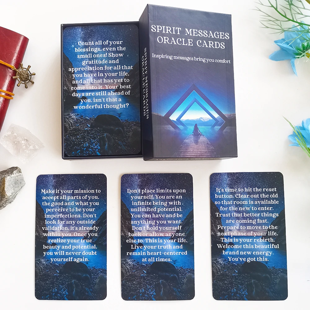

12x7cm Spirit Message Oracle Deck Tarot Cards in Box English Sturdy Prophecy with Meaning on It Keywords