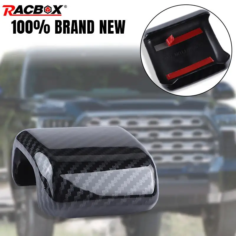 

Ручка переключения рулевого механизма автомобиля Обложка для Toyota Tundra 2022 + узор из углеродного волокна ABS Авто интерьерная наклейка аксессуа...