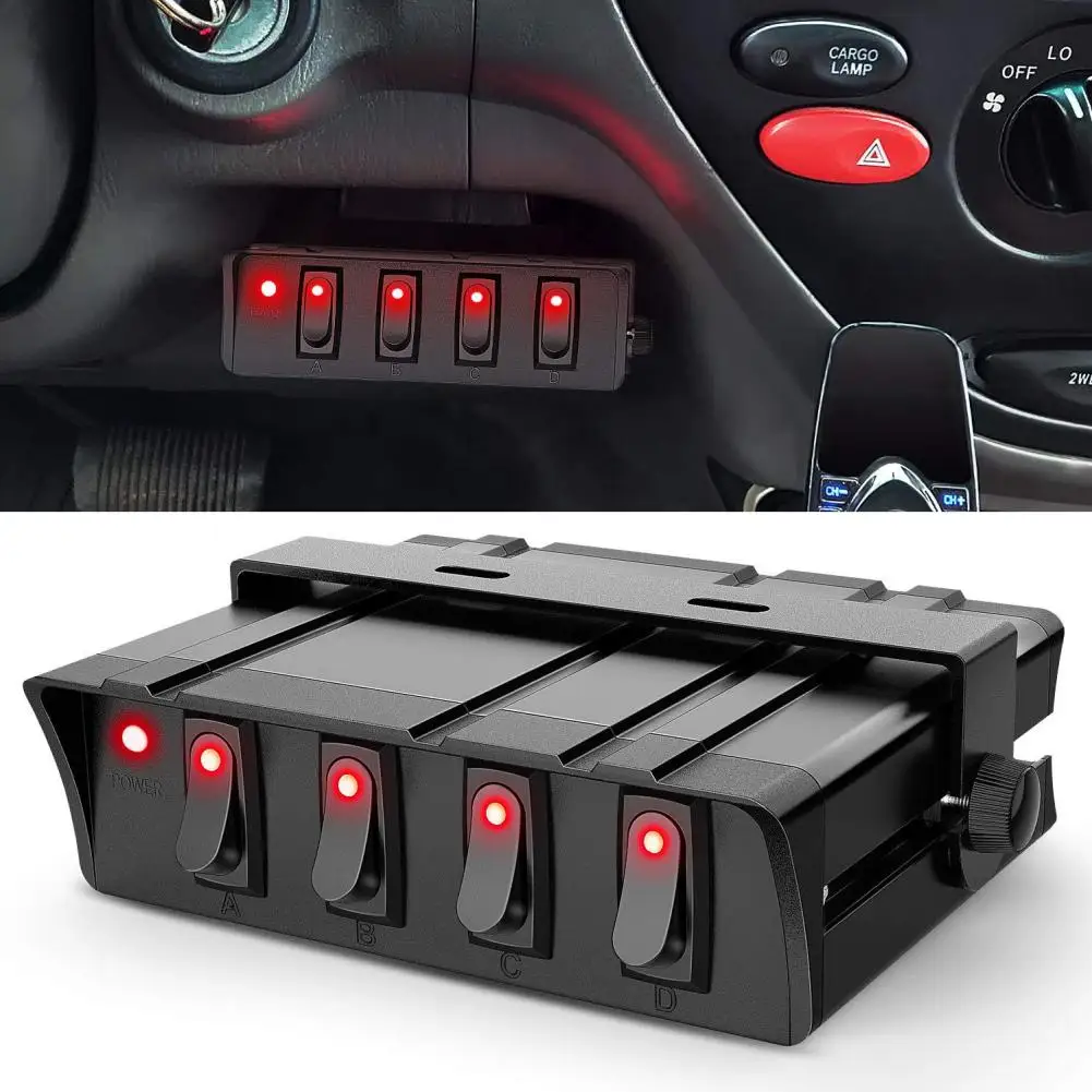 

4-gang 12v Rocker Switch Box 3pin Switch Panel Control System Combination For Vehicles Ships Marine Boat Truck