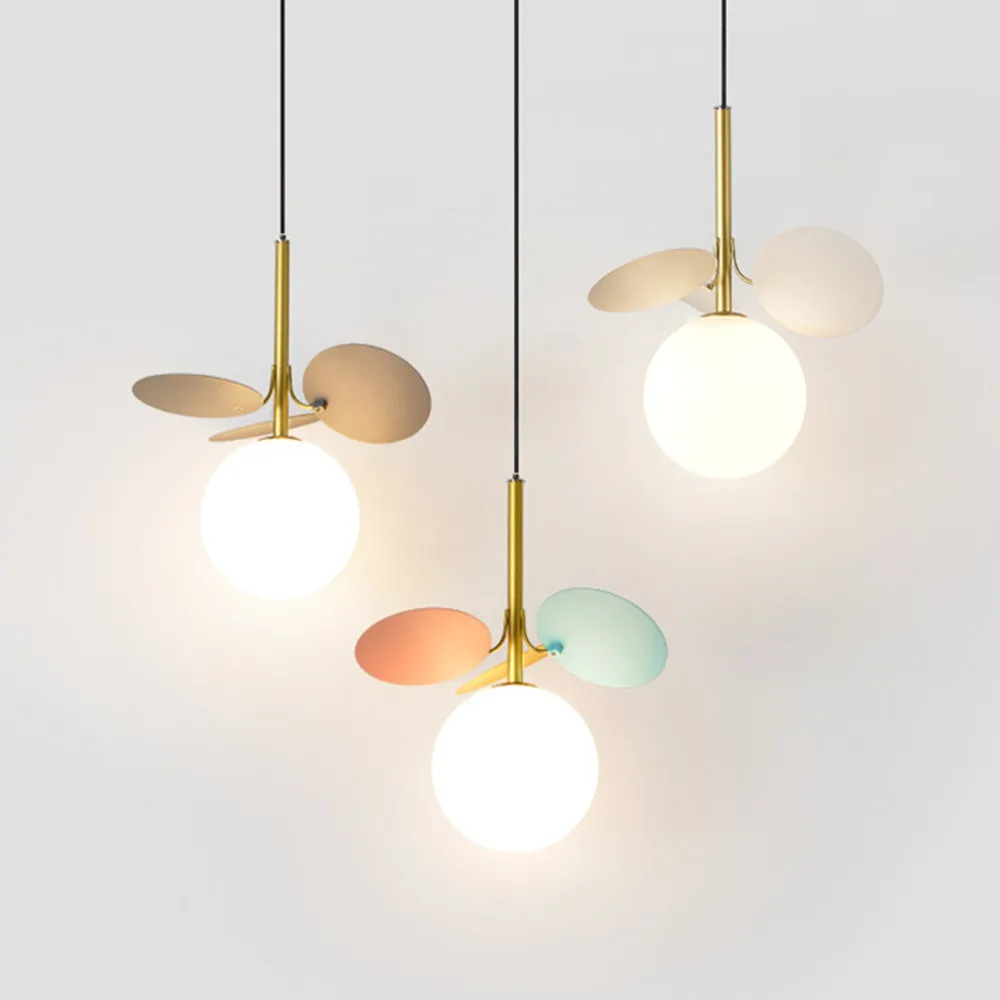 

Nordic Glass Pendant Lamp Colorful Hanging Light For Bedroom Bedside Restaurant Modern Decor Home Fixtures