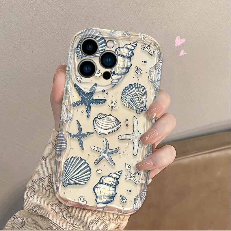 Фото Чехол для телефона iPhone 16 16E 15 14 13 12 11 Pro Max X XS X S Max XR SE 2020 SE4 7 8 Цветной морской организм Мягкий силиконовый чехол №5