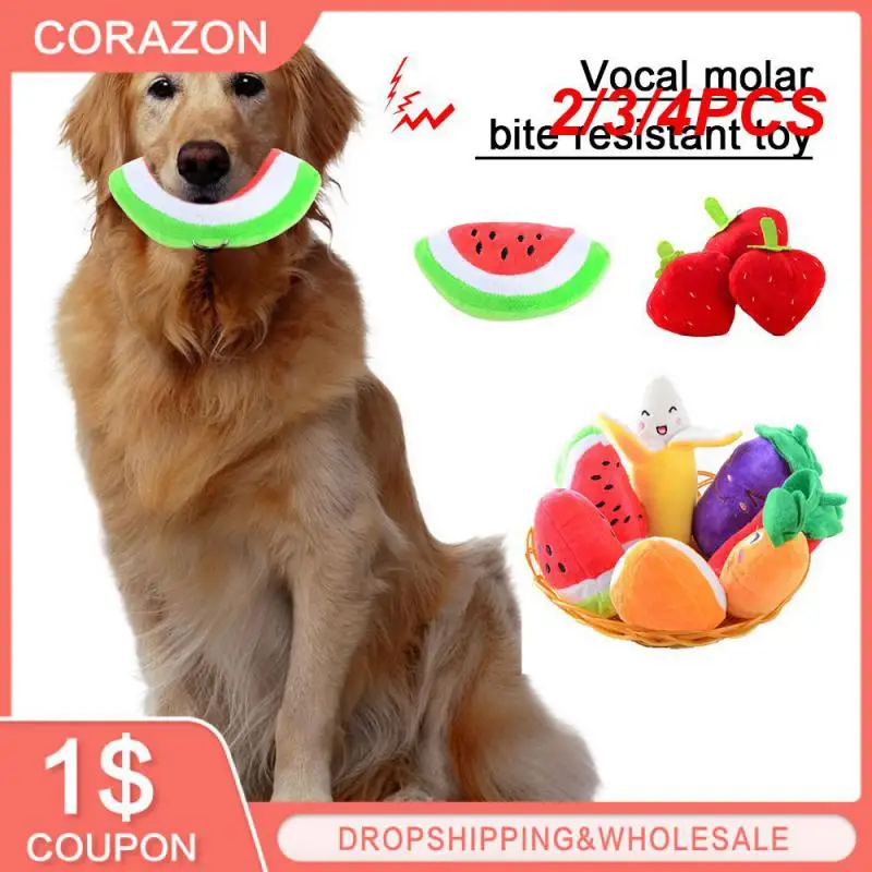 

2/3/4PCS Funny Plush Toys Dog Toys Design Stuffed Squeaking Pet Toy Interactive Cat Toys for Dogs Cat Chew Squeaker Squeaky Toy