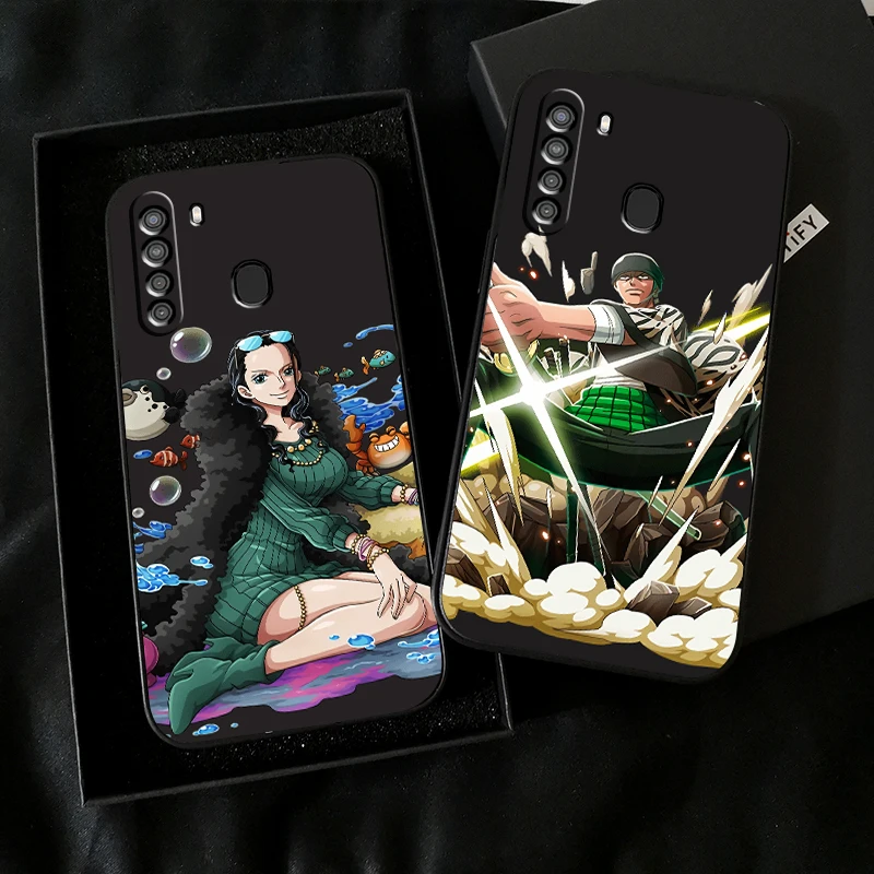 

ONE PIECE Anime Phone Case For Samsung Galaxy A01 A02 A10 A10S A20 A22 A31 4G 5G Coque Black Soft Silicone Cover Carcasa Funda