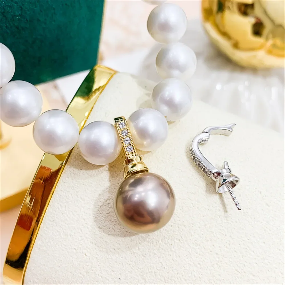 925 Серебряные штифты с половиной отверстия бусины торцевые заглушки верхняя