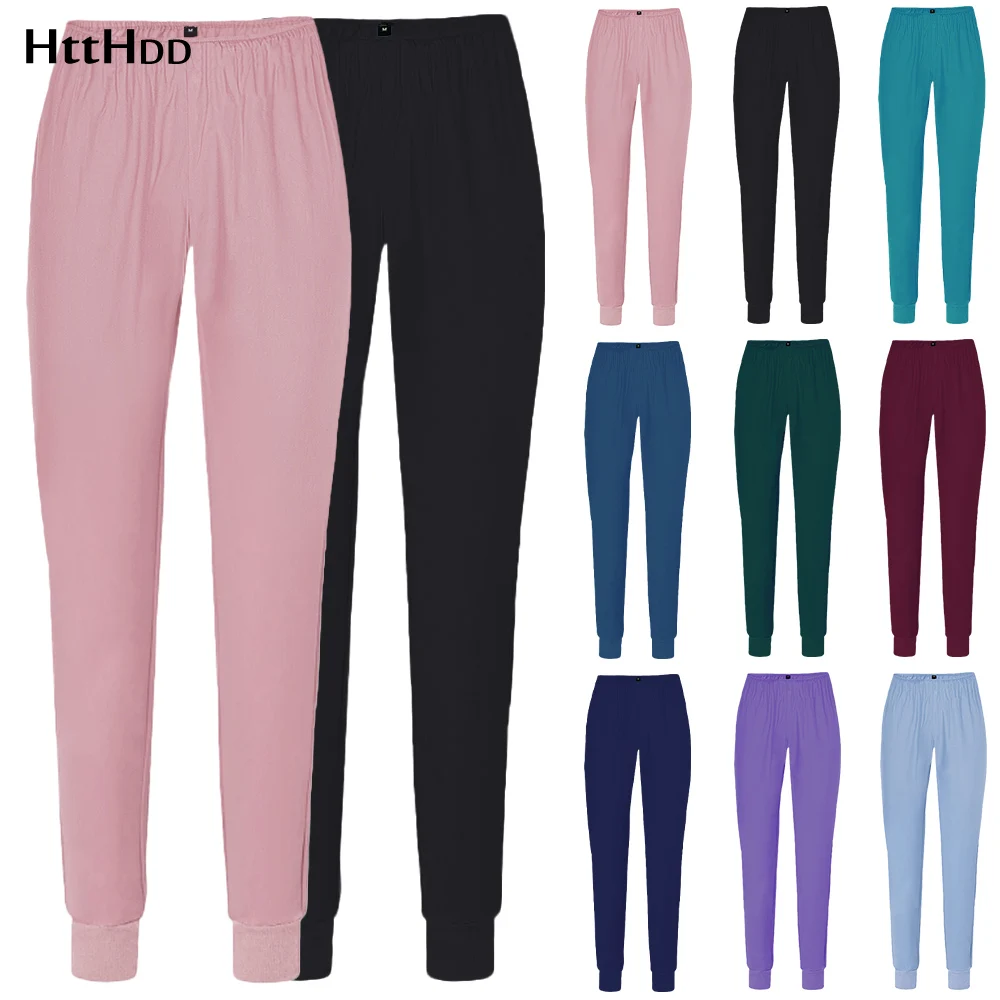 

Beauty Care Hospital Clinic Doctor Unisex Nurse Medical Work Pants Nursing Scrubs Bottoms High Quality Solid Color Joggers Pants