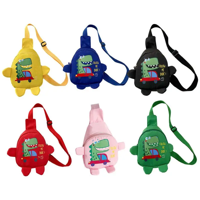 

Toddler Sling Bag Cute Dinosaur Cartoon Chest Bag Waterproof One Strap Backpack For Kids Beach Outgoing