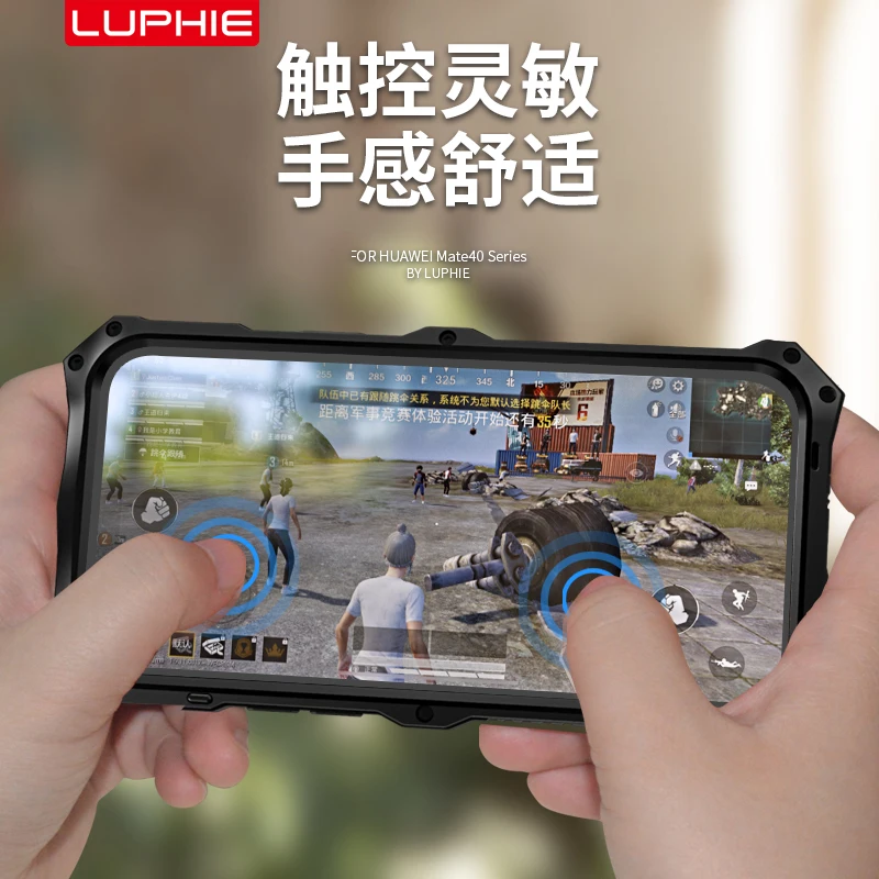 Luphie Aluminum Metal Silicone Shockproof Case Cover For Huawei Mate 40 Pro  Mate40 Pro + Plus Dirt Shock Proof Cover Case