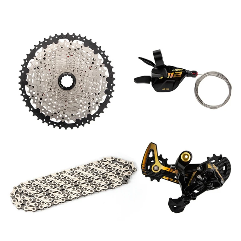 

GUB Ax12-Speed Mountain Bike Transmission Kit Finger Dial Rear Dial 50T Cassette Flywheel Chain Gold Standard Four-Piece Set