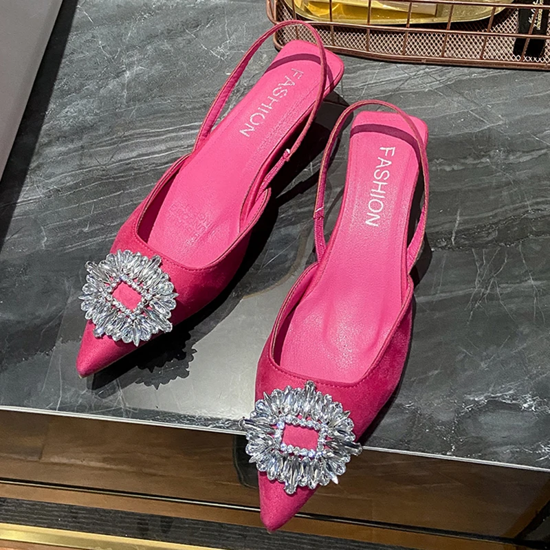 

Туфли JMPRS женские с ремешком на пятке, роскошные сандалии с острым носком, пикантная обувь на тонком каблуке для вечеринки, свадьбы, весна-лето