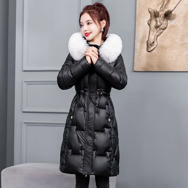 PinkyIsBlack 2022 Winter Women Jacket Coats Long Parkas Female Down Cotton Fur Hooded Thick Warm Jackets Waterproof Casual Coat