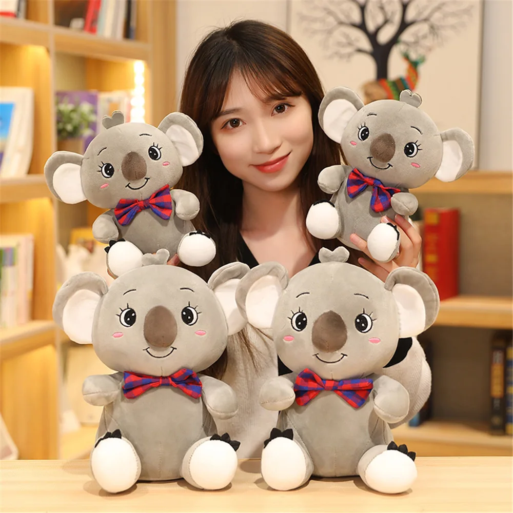 Игрушка плюшевая коала с бантом мягкая кукла-Зверюшка мультяшная Кукла для