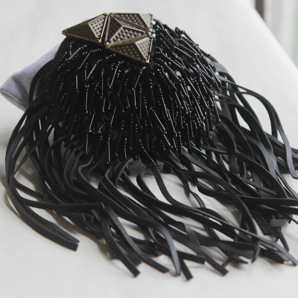 

Shoulder Pads Epaulettes Brooch Epaulets Fringe Badge Tassels Board Tasselspike Spiked Rhinestonemultipurpose Alloy Booch Gold
