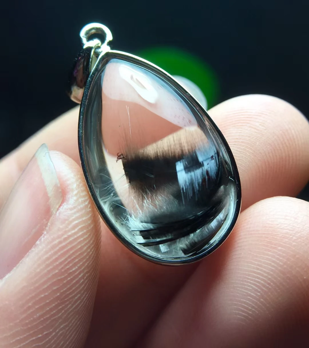 Натуральный Брукит платина черный рутилированный кварцевый кулон 25*15 5*9 мм капля