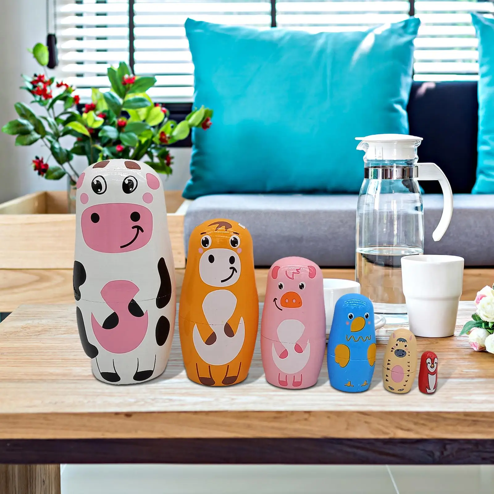 

6 шт., деревянные русские игрушки-матрешки