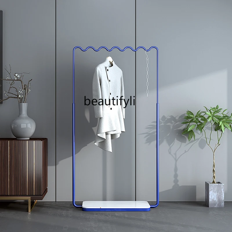 

GY Nordic Marble Simple Modern Decoration Shelf Klein Blue Clothing Coat Rack Light Luxury Clothes Rack Floor