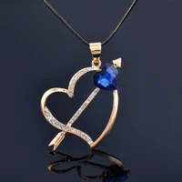kioozol charm crystal hollow heart pendant necklaces women long necklace on neck fashion jewelry 2022 accessories 427 ko1