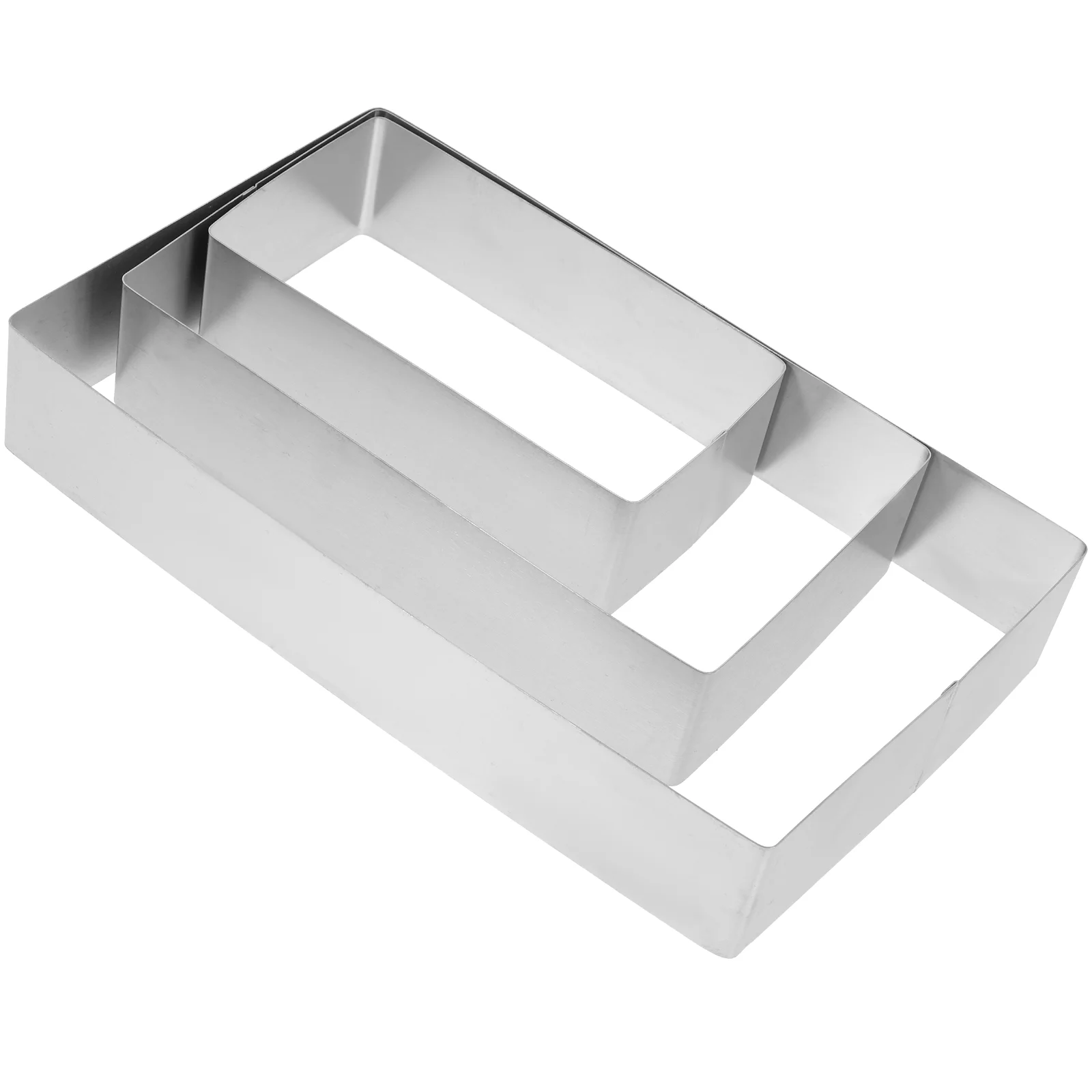 

3 Pcs Decorative Ring Mini Muffins Dessert Square Stainless Steel Mousse