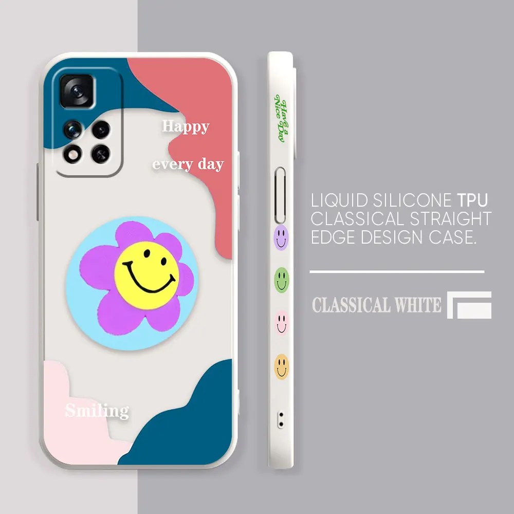 Phone Case For Redmi Note 12 11 11T 11R 11S 10 9T 8 7 7S PRO PLUS 4G 5G Case Cover Fundas Cqoues Shell Capa Lovely Smiling Face