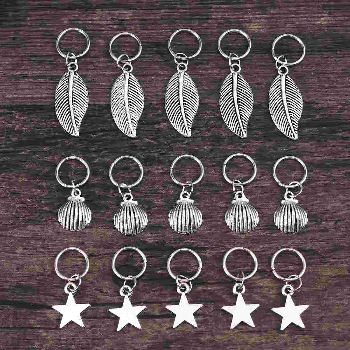 

35pcs Metal Round Ring Braid Headdress Hair Braid Jewelry Leaves Star Shape Hairpin Multiple Pendants Hair Clips Hair