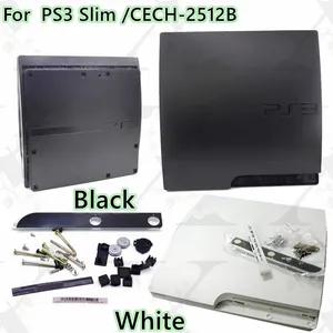 Black White Full Housing Shell For PS3 Slim 120G 320G Console Compatible Model CECH-2512B High Quality Protector Top Bottom Case