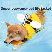pet clothes summer animal shape small bee dog life jacket medium small dog swimsuit pet buoyancy suit dog training accessories